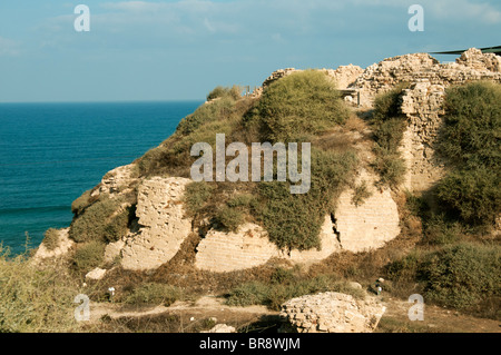 Fortezza dei crociati al Apollonia Israele Foto Stock