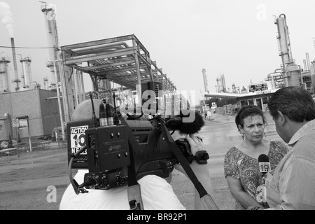 Raffineria di petrolio effetti nel Corpus Christi Texas. Foto Stock