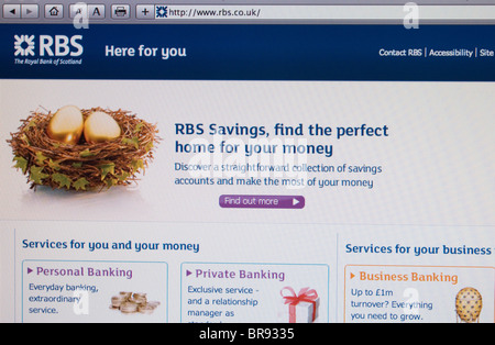 RBS Royal Bank of Scotland Screenshot Foto Stock