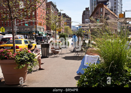 Parco pubblico, 14th Street e la 9th Avenue, Chelsea, New York Foto Stock