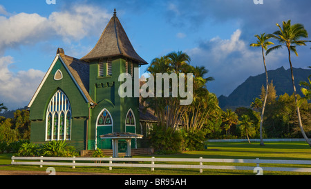 Kauai HI-Wai'oli Hui"ia chiesa () congregazionale in Hanalei sulla costa Nord di Kauai Foto Stock