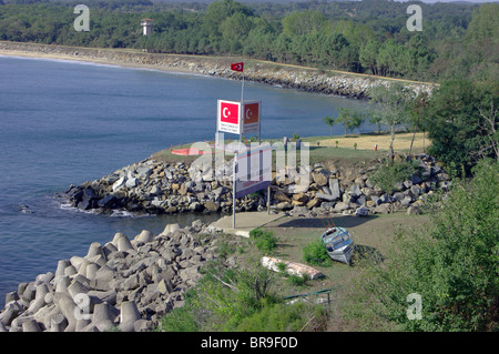 Bulgaro - confine turco vicino al villaggio Rezovo sul Mar Nero. Foto Stock