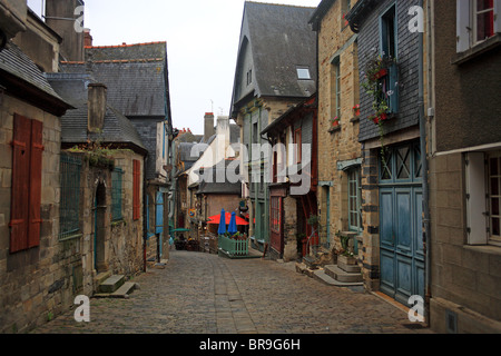 Street, Rue d'EN BAS, Vitre, Ille et Vilaine Bretagna, Bretagne, Francia Foto Stock