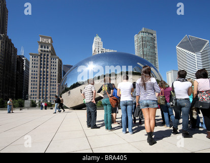 Chicago il Millennium Park Michigan Avenue Foto Stock