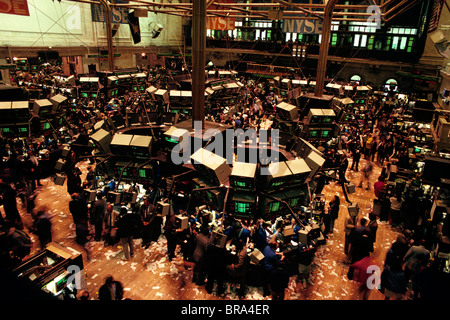 1989 anni ottanta NEW YORK stock exchange trading floor Foto Stock