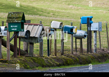 Paese di caselle di posta nel nord della Tasmania Foto Stock