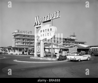 Anni Cinquanta anni sessanta motore Marriott Hotel Motel di segno e di costruzione Foto Stock