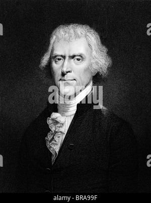 1800s ritratto di attacco Thomas Jefferson terza presidente americano Foto Stock