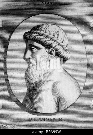 Busto di incisione di Platone antico filosofo greco 360BC