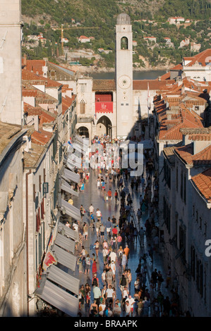 Vista sulla città vecchia di Dubrovnik, Sito Patrimonio Mondiale dell'UNESCO, Croazia, Europa Foto Stock