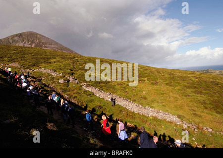 Croagh Patrick pellegrinaggio, Co. Mayo, Irlanda Foto Stock