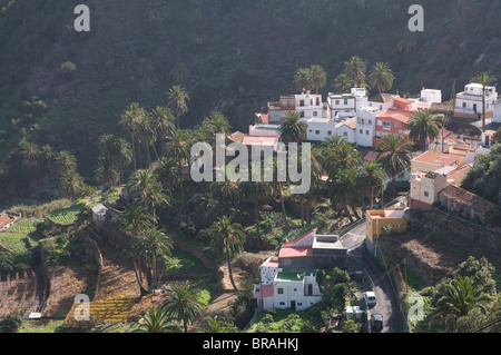 Piccolo villaggio in Vallehermoso, La Gomera, isole Canarie, Spagna, Europa Foto Stock