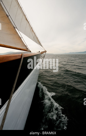 A bordo della storica tall ship "Zodiaco" siamo andati in crociera attraverso il San Juan Isole del Puget Sound area di stato di Washington Foto Stock