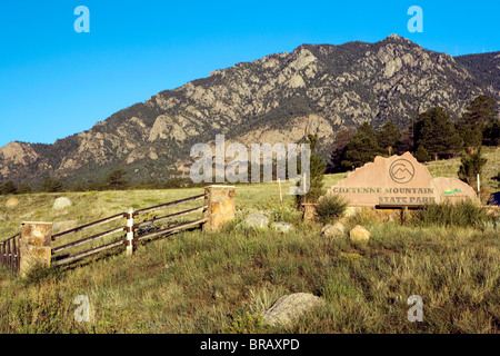 Ingresso segnale - Cheyenne Mountain State Park - Colorado Springs, Colorado, STATI UNITI D'AMERICA Foto Stock