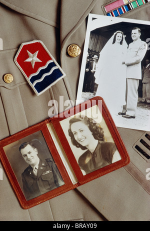 Still Life fotografie di nozze militare, la II Guerra Mondiale Foto Stock