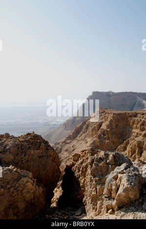 Masada vista verso il Mar Morto Foto Stock