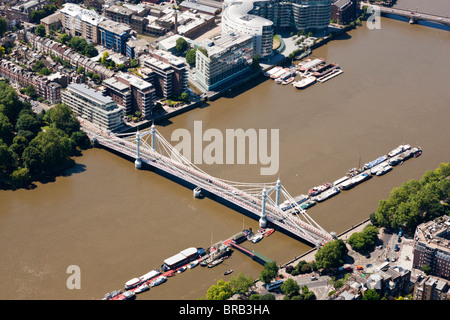 Fotografia aerea di Albert Bridge di Londra Foto Stock