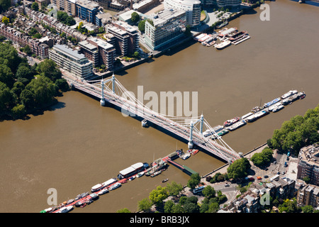 Fotografia aerea di Albert Bridge di Londra Foto Stock