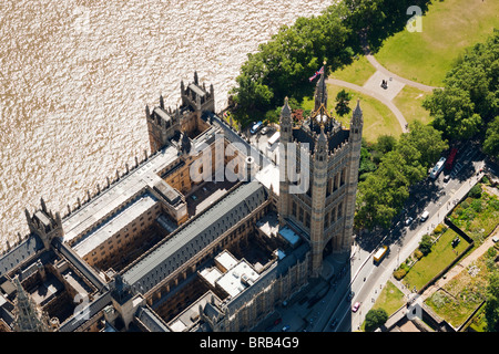 Fotografia aerea della Casa del Parlamento, Londra Foto Stock