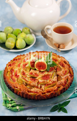 Apple e fig tart. Passo dopo passo: PP41Y4-PP41YJ-PP420F-PP4212 Foto Stock