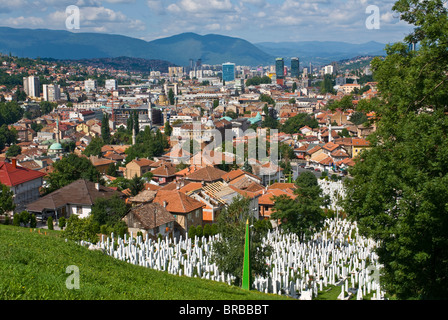 Vista sulla città di Sarajevo, Bosnia Erzegovina Foto Stock