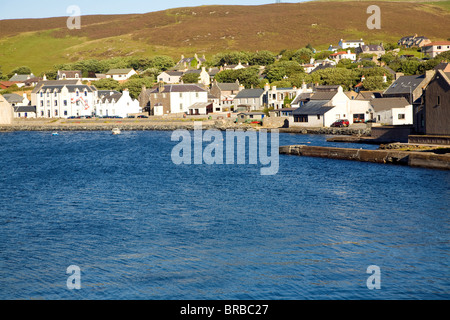 Villaggio Scalloway, isole Shetland, Scozia Foto Stock