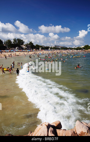 Shek o Spiaggia, Isola di Hong Kong, Hong Kong, Cina Foto Stock