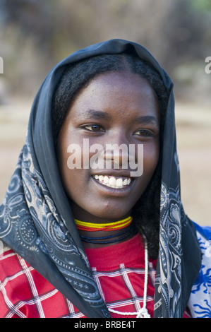 Giovane donna musulmana, Yabello, Etiopia Foto Stock