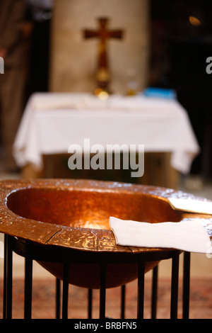 Battistero, Saint-Julien-le-Pauvre Chiesa melkita, Parigi, Francia Foto Stock