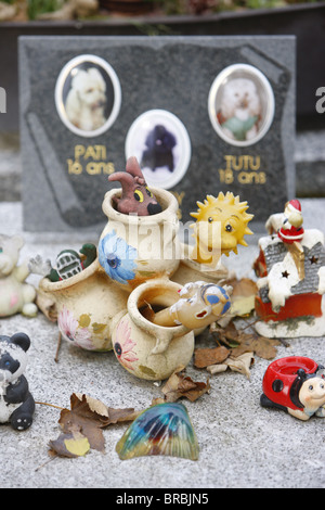 Asnieres cimitero animale, Asnieres, Hauts-de-Seine, Francia Foto Stock