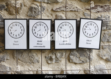 Calendario monastica, Abondance, Haute Savoie, Francia Foto Stock