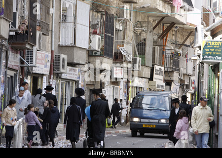Mea Shearim, ebrei ortodossi distretto, Gerusalemme, Israele Foto Stock