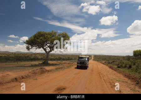 Veicolo fuoristrada, Laikipia, Kenya, Africa orientale Foto Stock