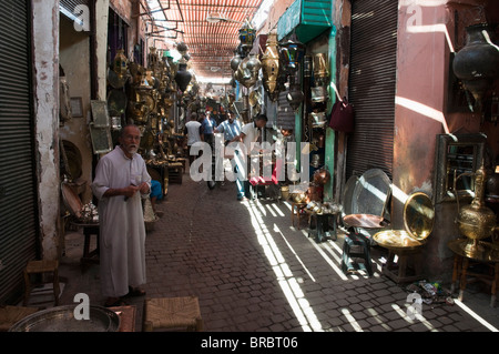 Medina, metallo Souk, Marrakech, Marocco, Africa del Nord Foto Stock