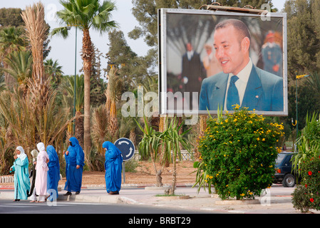 Ritratto del Re Mohammed VI, Taroudan, Marocco, Africa del Nord Foto Stock