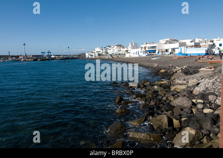 La spiaggia di Agaete, Gran Canaria Isole Canarie Spagna, Atlantico Foto Stock