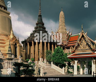 Il Wat Phra Kaew, (il Tempio del Buddha di smeraldo), il Grand Palace, Bangkok in Thailandia Foto Stock