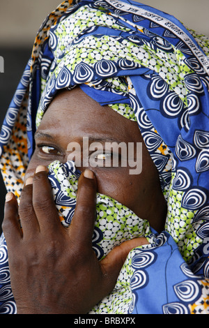 Donna musulmana, a Lomé, Togo, Africa occidentale Foto Stock