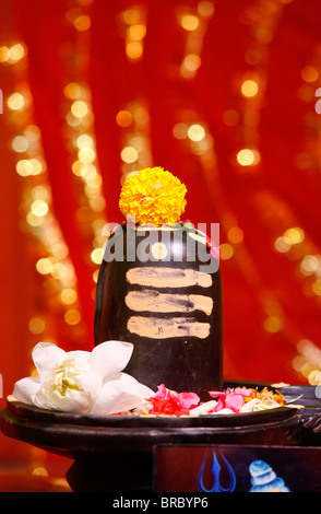 Shiva lingam nel tempio indù, a Dubai, Emirati arabi uniti Foto Stock