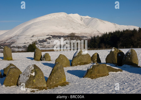 Castlerigg Stone Circle, Parco Nazionale del Distretto dei Laghi, Cumbria, England, Regno Unito Foto Stock