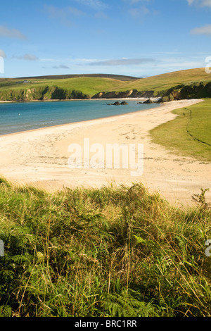 Spiaggia sabbiosa Burrafirth, Unst, isole Shetland, Scozia Foto Stock