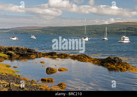 I posti barca si a Salen Bay, Isle of Mull, Ebridi Interne Argyll and Bute, Scozia. SCO 6705 Foto Stock