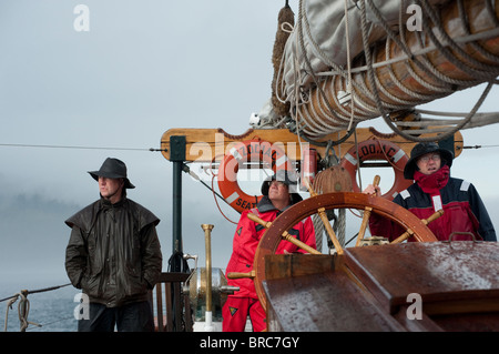 A bordo della storica tall ship "Zodiaco" siamo andati in crociera attraverso il San Juan Isole del Puget Sound area di stato di Washington Foto Stock