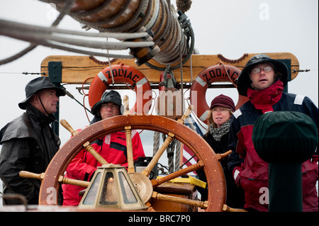 A bordo della storica tall ship "Zodiaco" siamo andati in crociera attraverso il San Juan Isole del Puget Sound area di stato di Washington Foto Stock