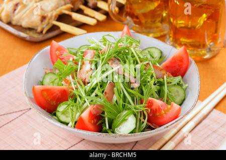 Insalata Mizuna Foto Stock