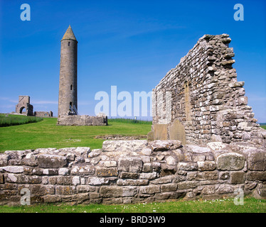 Devenish sito monastico, Co Fermanagh, Irlanda Foto Stock