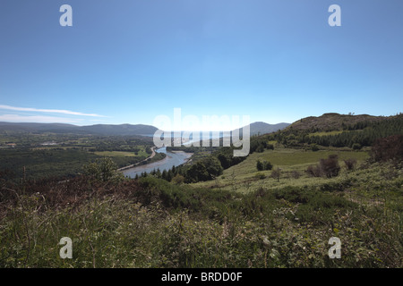 Vista da Flagstaff verso Warrenpoint, Irlanda del Nord, Regno Unito Foto Stock