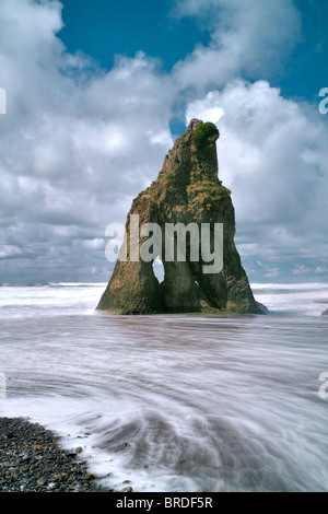 Spiaggia di rubino e wave. Il Parco nazionale di Olympic, Washington Foto Stock