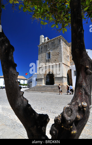 Cattedrale in Piazza di Largo da Se Cathedral, Faro old town, Portogallo Foto Stock