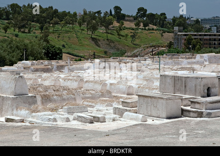 Ebrei o cimitero ebraico della Mellah o Quartiere Ebraico Fez Fes Marocco Foto Stock